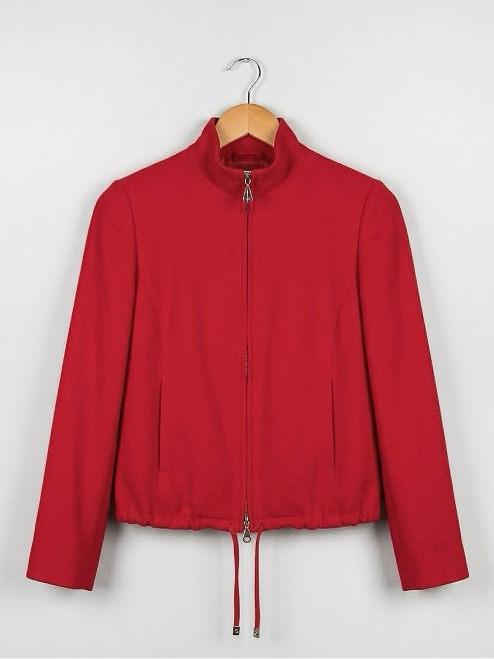ANNE KLEIN Vintage Wool Blend Red Full Zip Jacket Size 0 / XS Petite